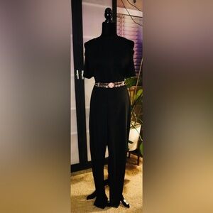 Black Cold-Shoulder Jumpsuit